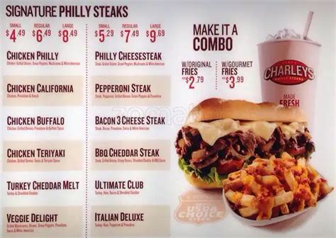 charleys cheesesteaks menu|Charleys Cheesesteaks Menu, Prices, Delivery .
